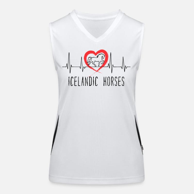 Islandpferde Statement Herz Pferde Pferdeliebe Funktionelles Kontrast-Tank Top für Frauen
