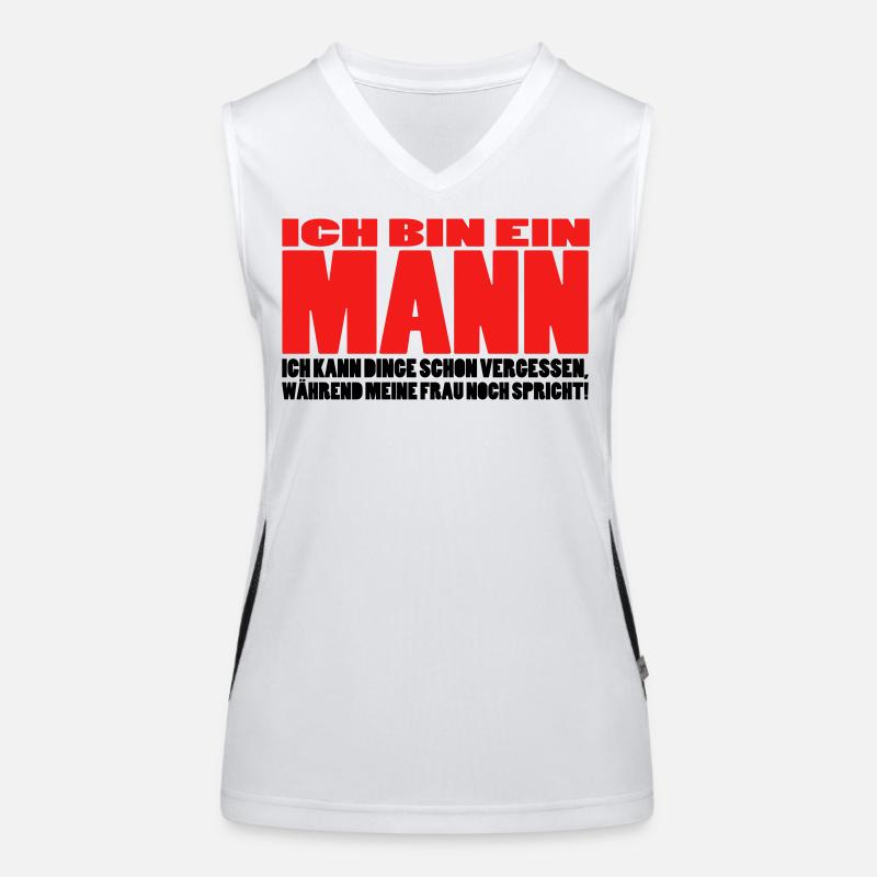 mann spruch witzig männer ehemann ehe Funktionelles Kontrast-Tank Top für Frauen
