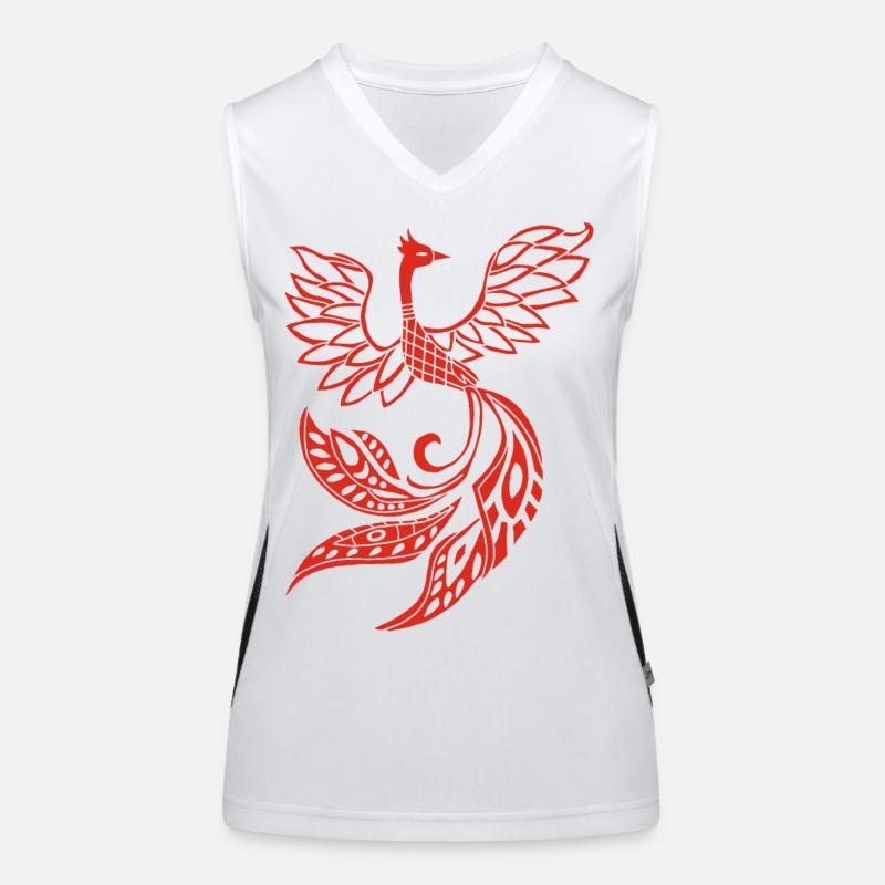 Roter Phönixvogel Funktionelles Kontrast-Tank Top für Frauen