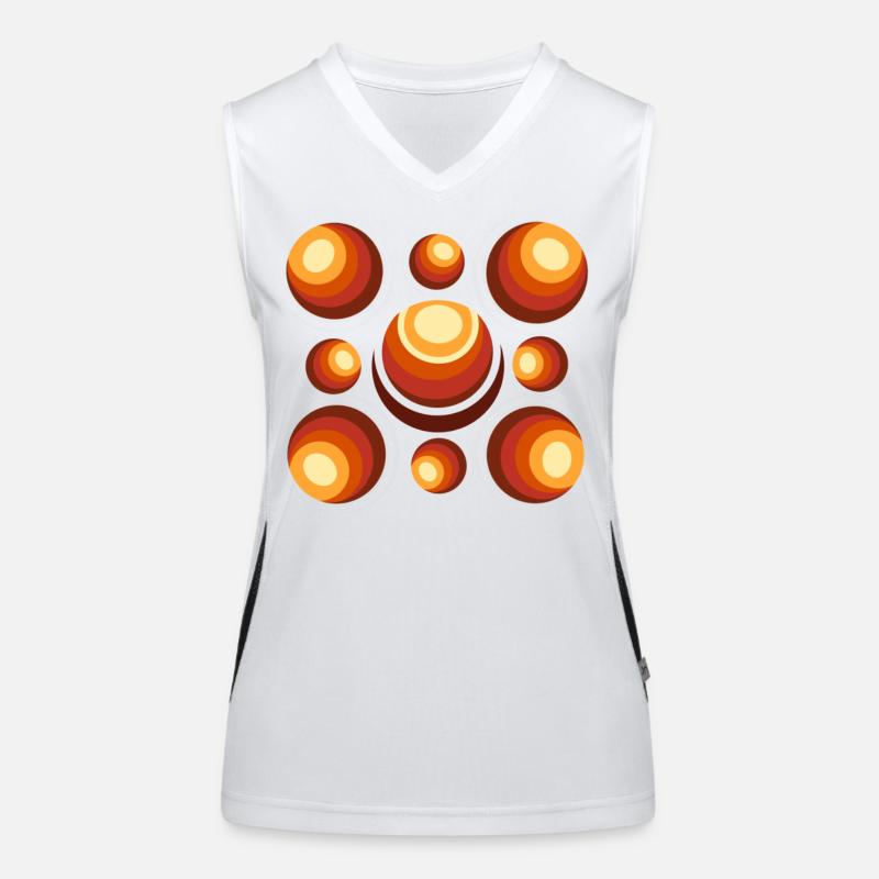 Retro Ball Pattern Mid-Century Women's Functional Contrast Tank Top