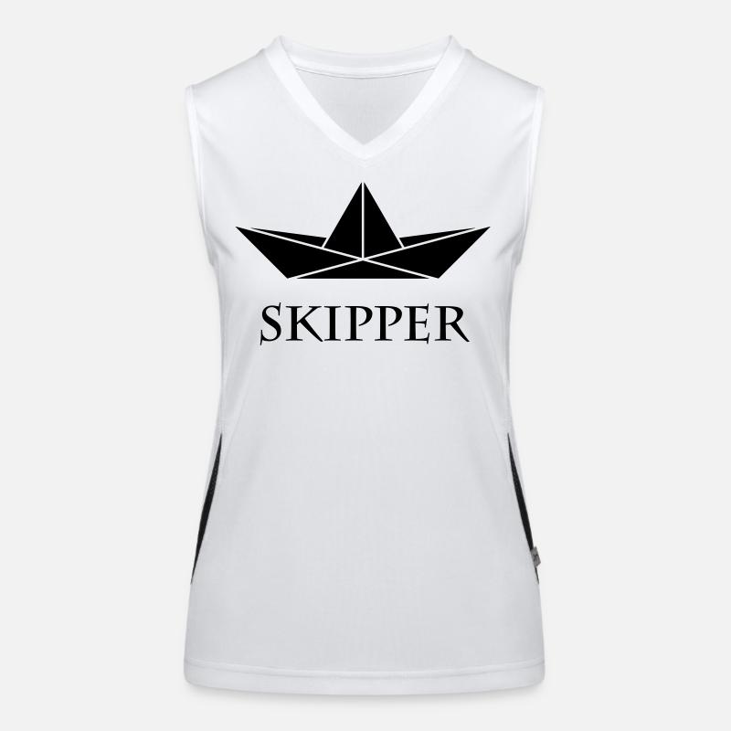 Skipper (Sea Captain / Paper Boat / Paper Ship) Women's Functional Contrast Tank Top