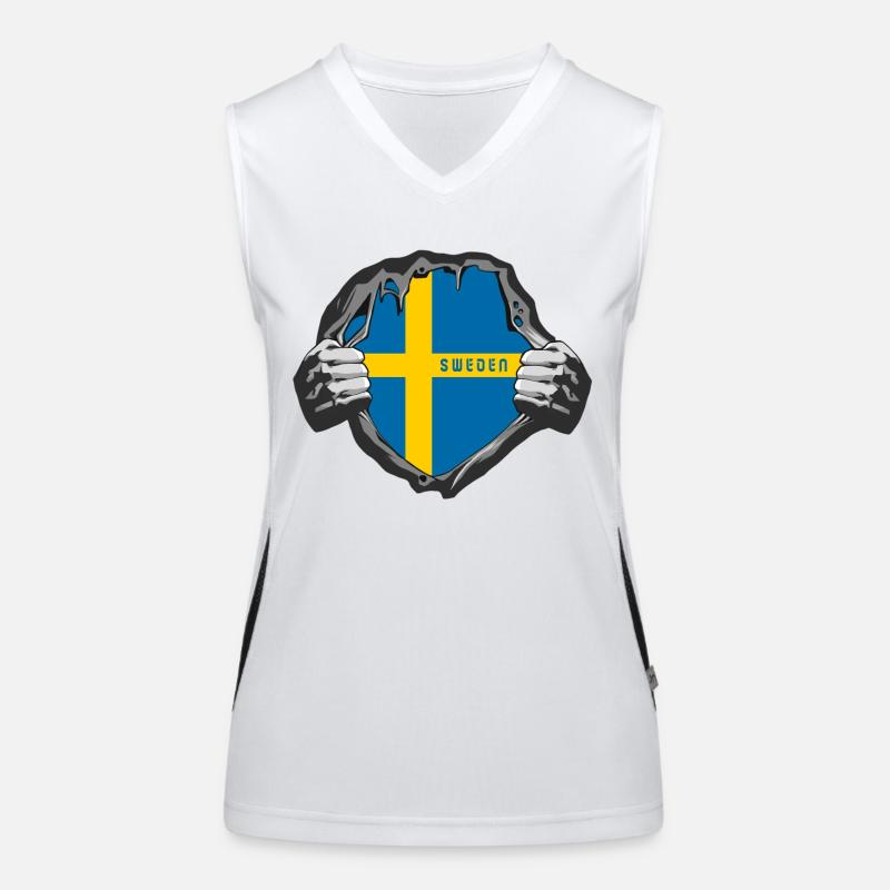 Drapeaux de la Suède Débardeur respirant contrasté Femme