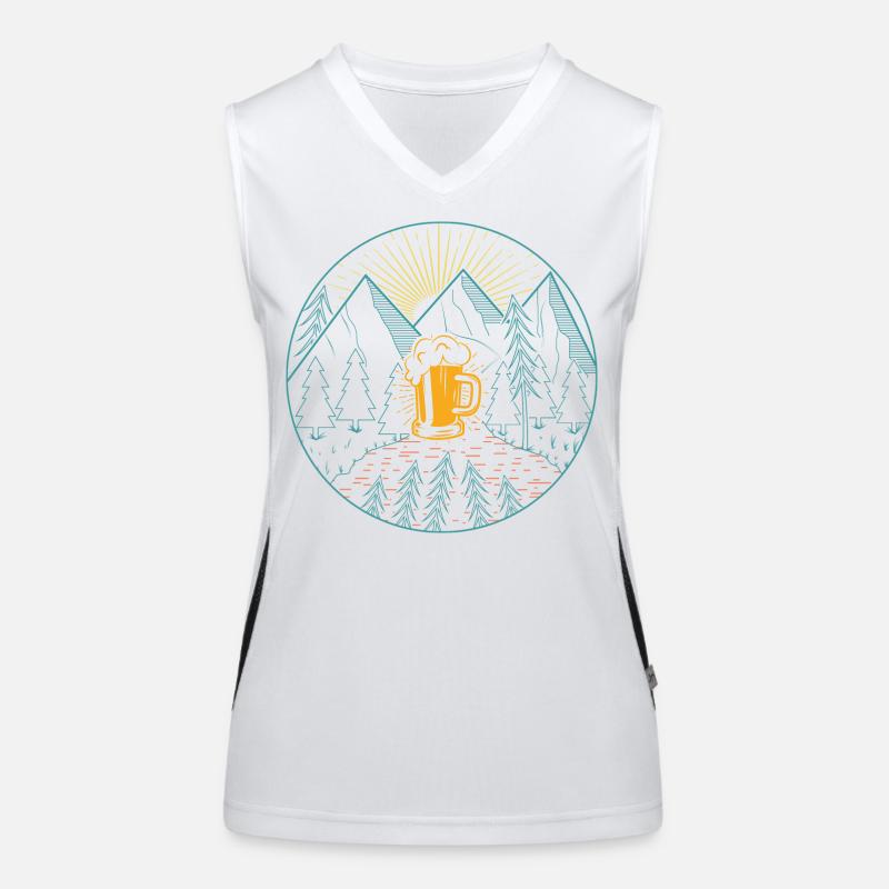 Berge Bier Wandern Bergsteigen Funktionelles Kontrast-Tank Top für Frauen