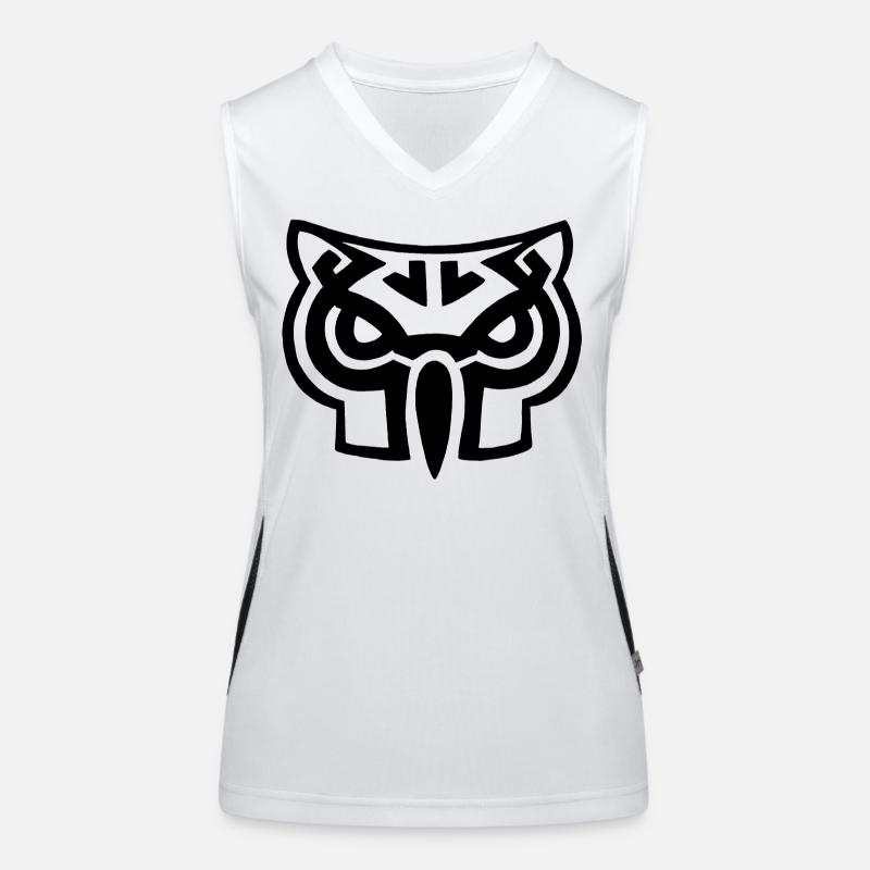 Schwarzer Eulenkopf Funktionelles Kontrast-Tank Top für Frauen