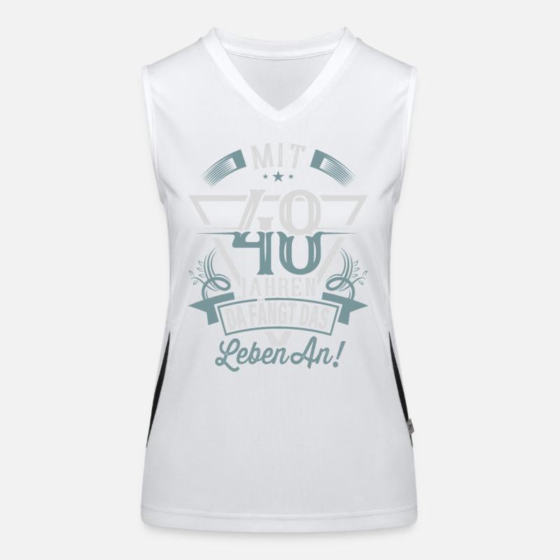48. Geburtstag Da Fängt Das Leben An Funktionelles Kontrast-Tank Top für Frauen