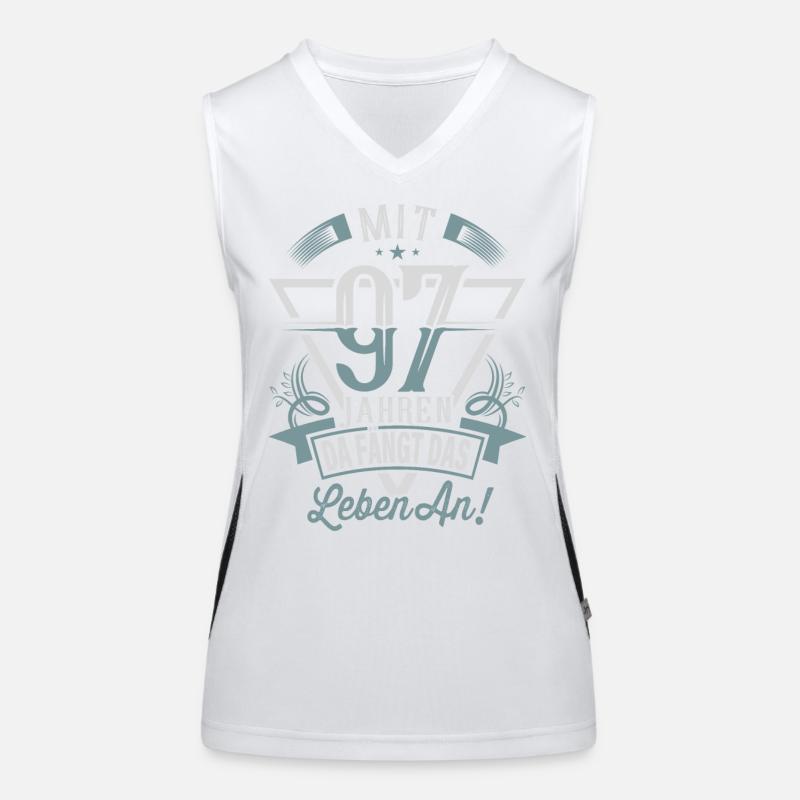 97. Geburtstag Da Fängt Das Leben An Funktionelles Kontrast-Tank Top für Frauen