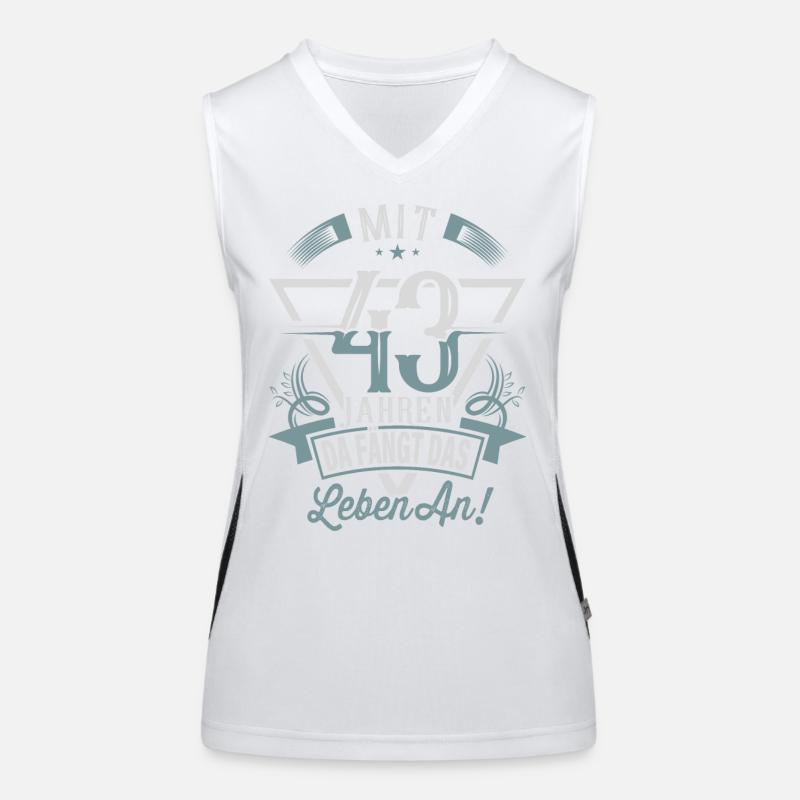 43. Geburtstag Da Fängt Das Leben An Funktionelles Kontrast-Tank Top für Frauen