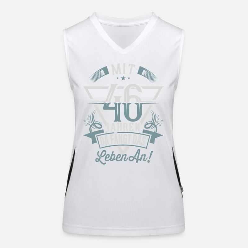 46. Geburtstag Da Fängt Das Leben An Funktionelles Kontrast-Tank Top für Frauen