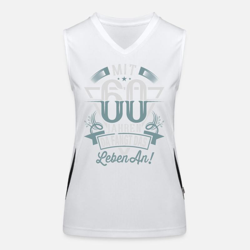 60. Geburtstag Da Fängt Das Leben An Funktionelles Kontrast-Tank Top für Frauen