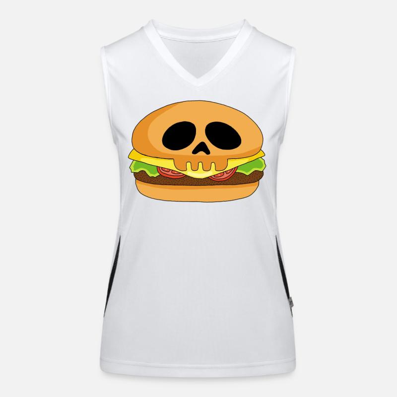 Burger skull Women's Functional Contrast Tank Top