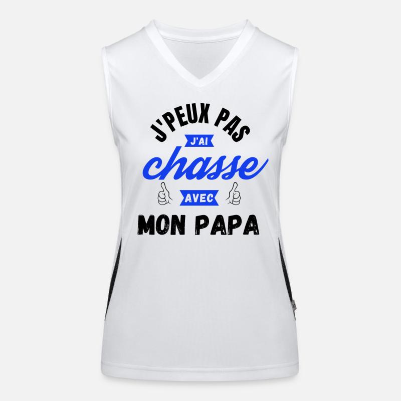 j'peux pas j'ai chasse avec mon papa couleur Débardeur respirant contrasté Femme