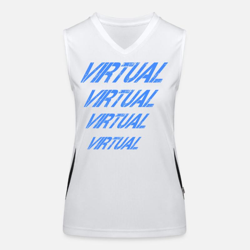 Bleu virtuel répété Débardeur respirant contrasté Femme