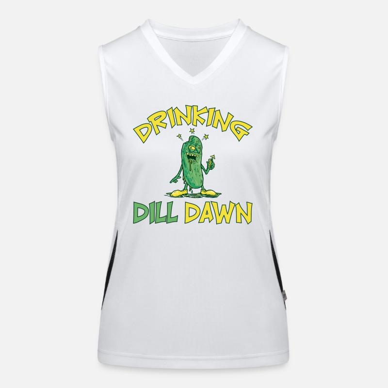 Drinking Dill Dawn Drunk Cucumber Dill Cucumber Women's Functional Contrast Tank Top