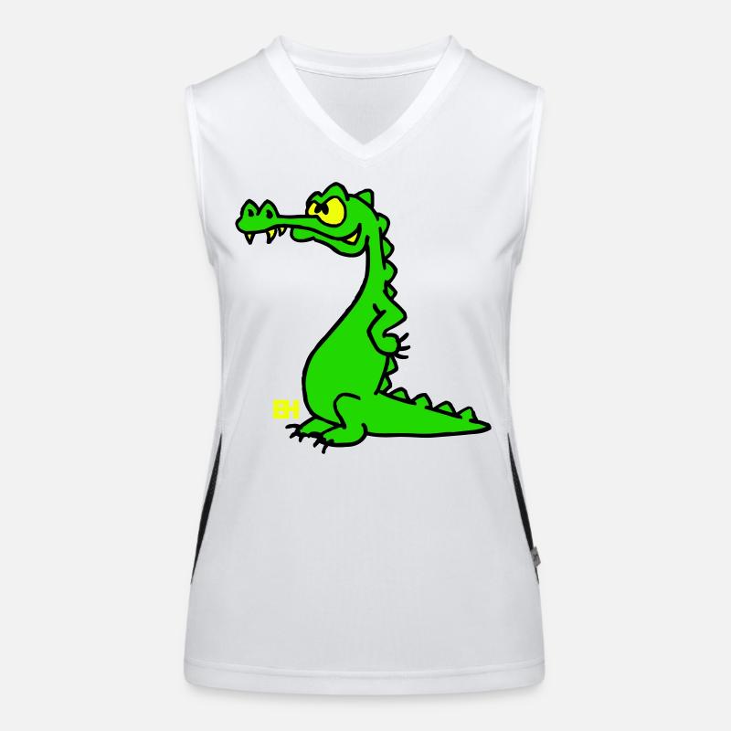 Smiling Crocodile, Three Color Design Women's Functional Contrast Tank Top