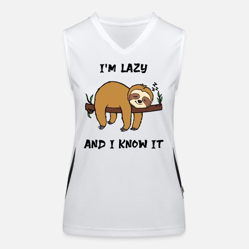Sloth Lazy Animal Sleeping Statement Jungle Débardeur respirant contrasté Femme