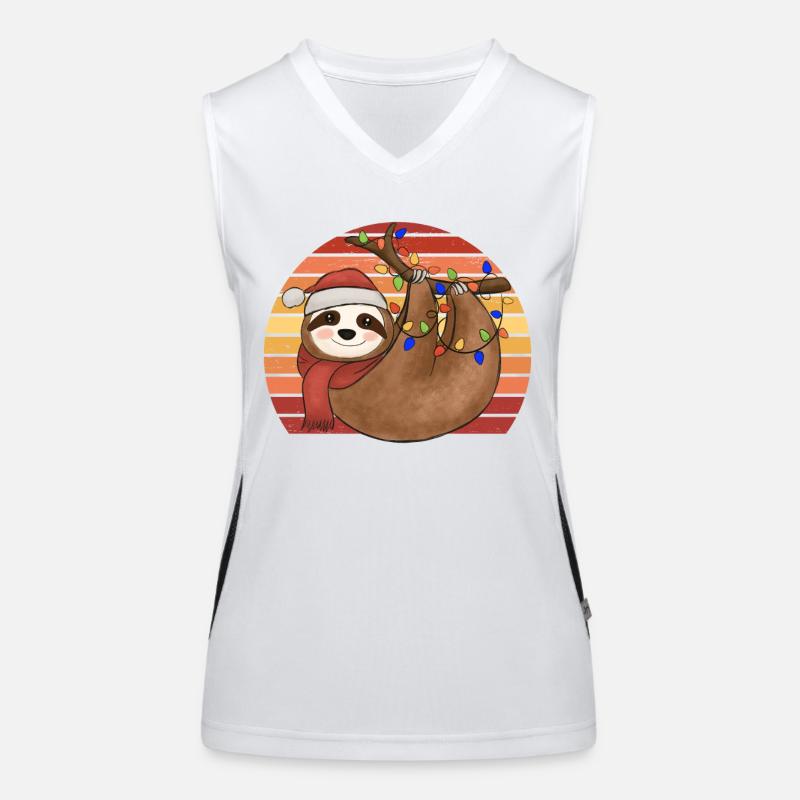 Sloth String Lights Noël Pyjamas Noël Débardeur respirant contrasté Femme