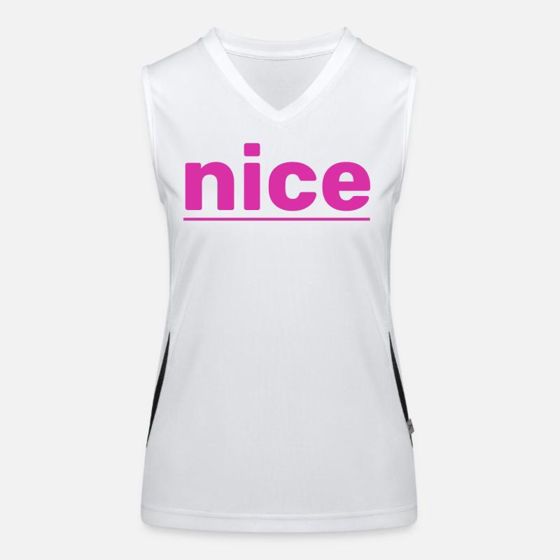 nice - Women's Functional Contrast Tank Top - white/black