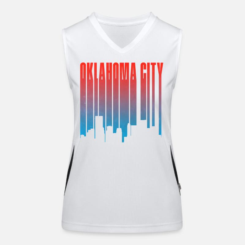 Oklahoma City Skyline Gradient Funktionelles Kontrast-Tank Top für Frauen