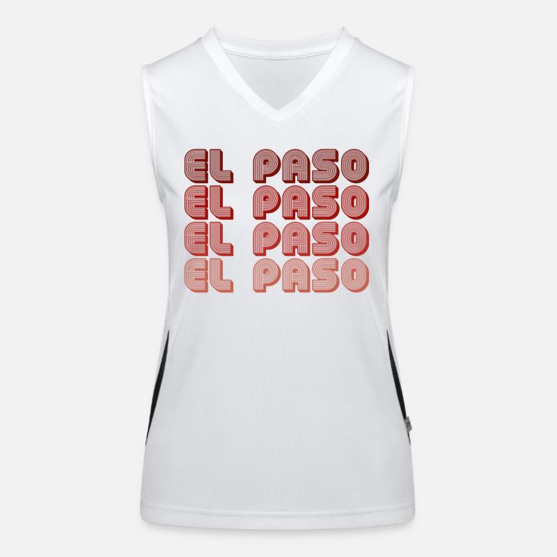 El Paso Block Letters Grid Funktionelles Kontrast-Tank Top für Frauen