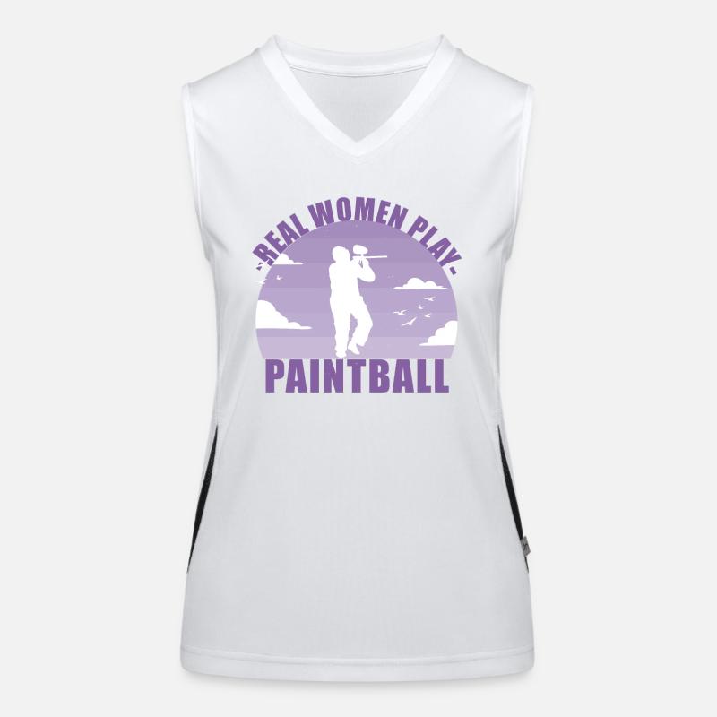 Paintball Paintballerin Gotcha Mädchen Geschenk Funktionelles Kontrast-Tank Top für Frauen