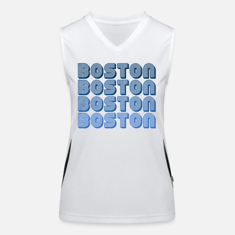 Boston Block Grid Pattern Women's Functional Contrast Tank Top