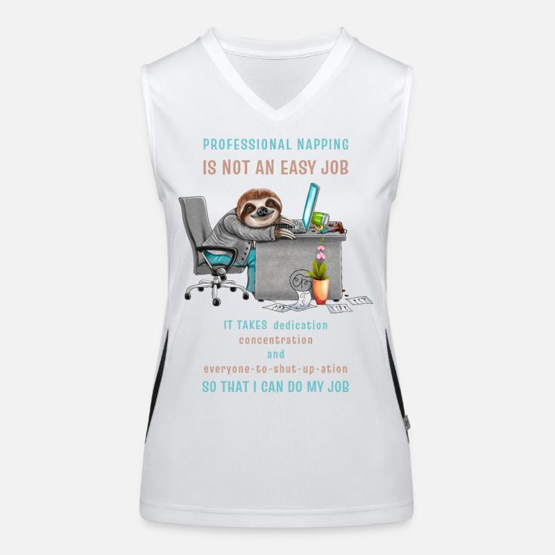 Funny Sloth Saying Professional Napping Women's Functional Contrast Tank Top