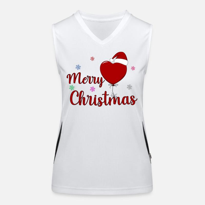Merry Christmas Herz Funktionelles Kontrast-Tank Top für Frauen