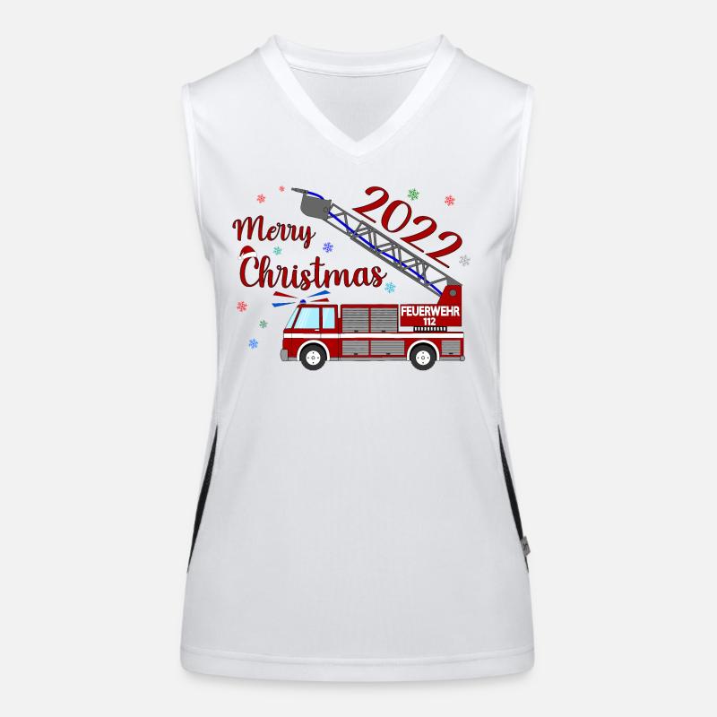 Camion de pompiers Joyeux Noël 2022 Débardeur respirant contrasté Femme