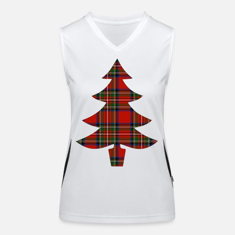 Tartan Weihnachtsbaum Funktionelles Kontrast-Tank Top für Frauen