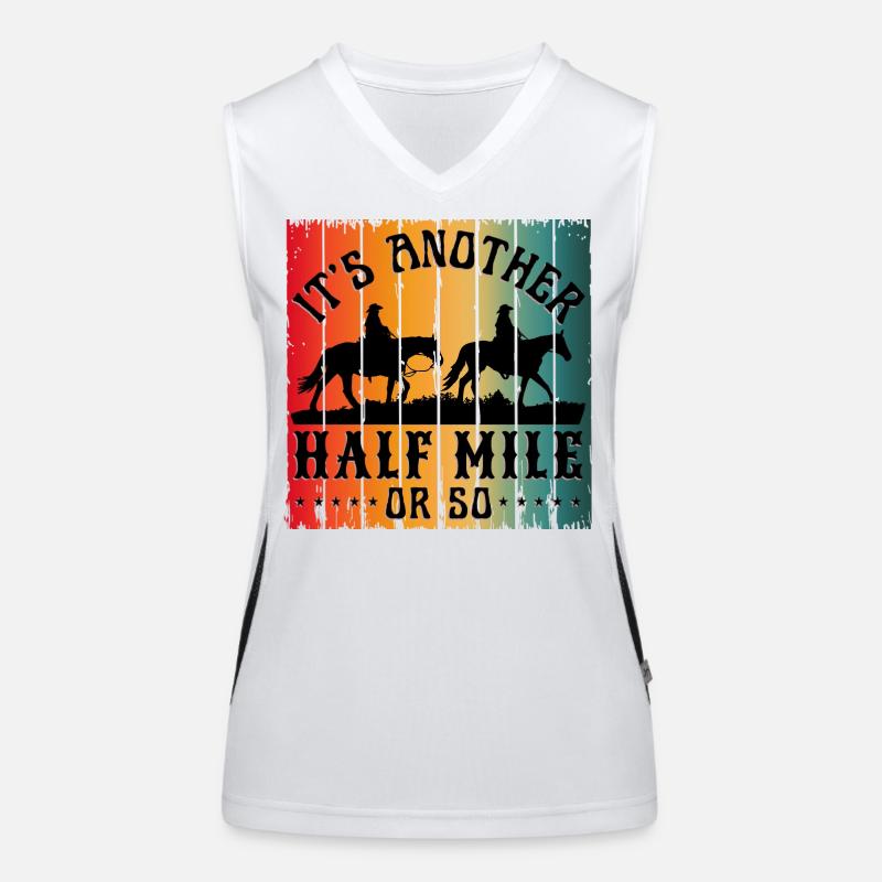 ES IST NOCH EINE HALBE MEILE ODER SO Funktionelles Kontrast-Tank Top für Frauen