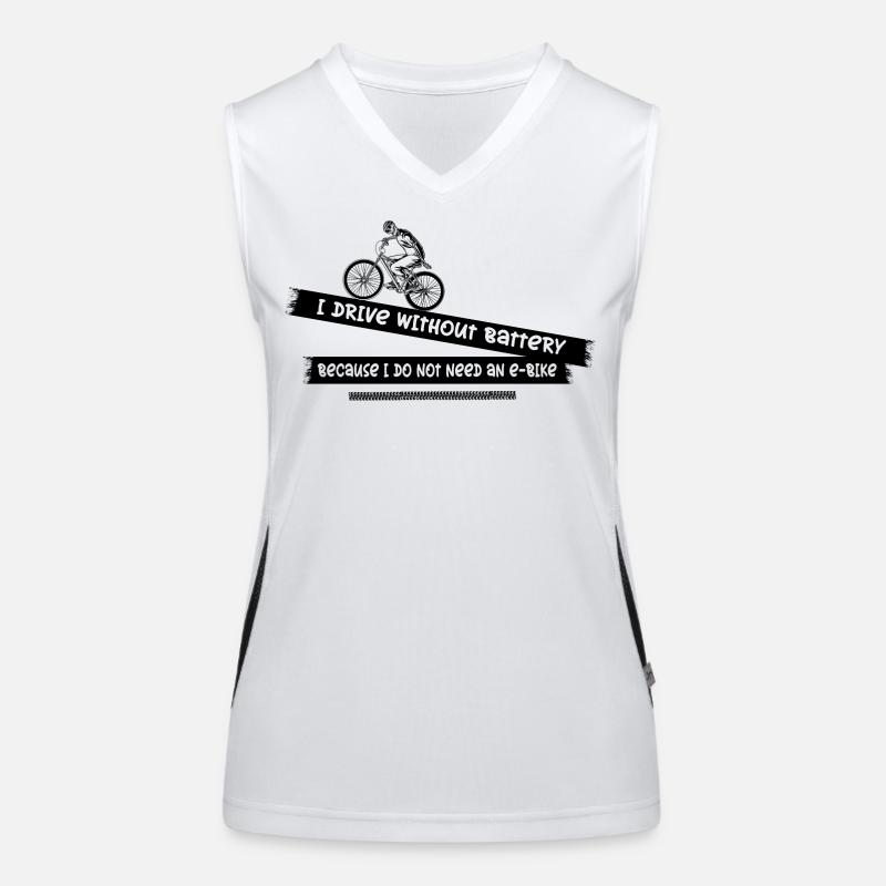 Why do I drive without a battery? Women's Functional Contrast Tank Top