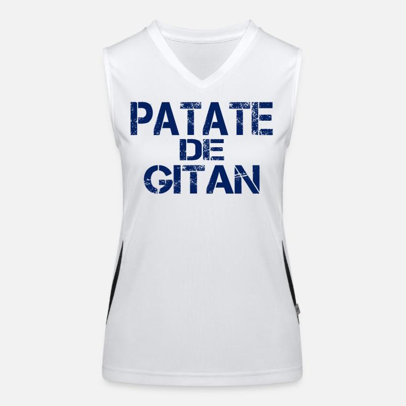 Patate GITAN bleu Débardeur respirant contrasté Femme