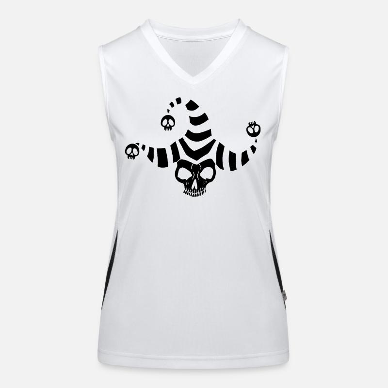 Crâne de bouffon noir Débardeur respirant contrasté Femme