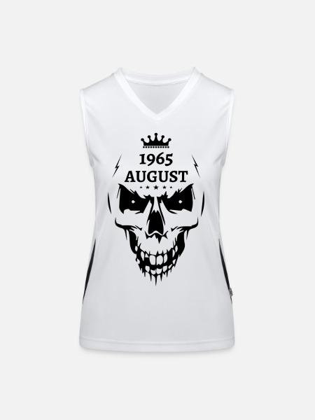 August 1965 Skull - Women's Functional Contrast Tank Top - white/black - Front