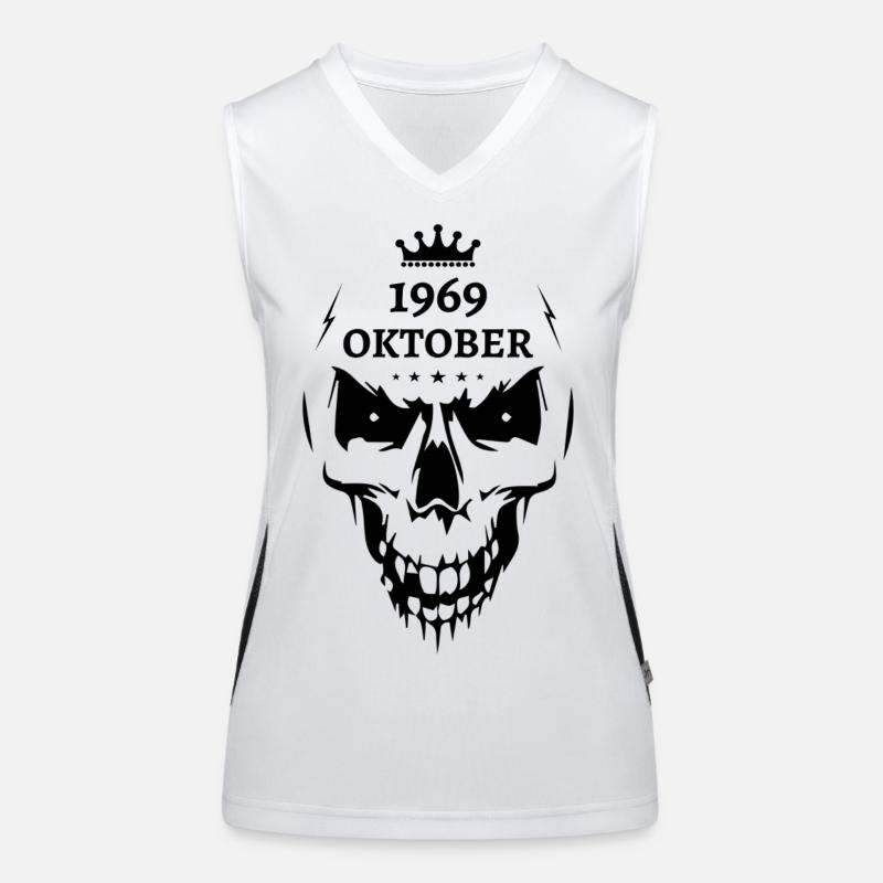 Octobre 1969 Crâne Débardeur respirant contrasté Femme