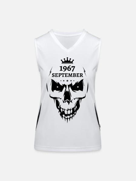 September 1967 Skull - Women's Functional Contrast Tank Top - white/black - Front