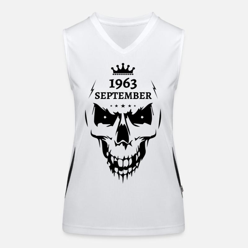 Septembre 1963 Crâne Débardeur respirant contrasté Femme