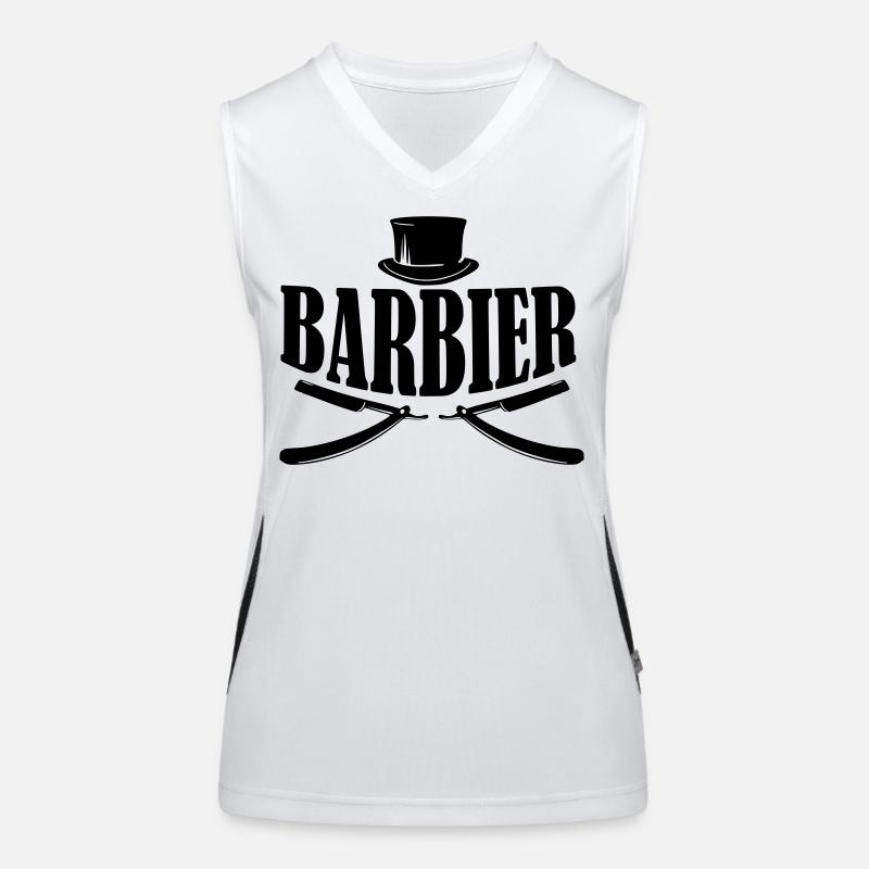 barber barbier shirt Funktionelles Kontrast-Tank Top für Frauen