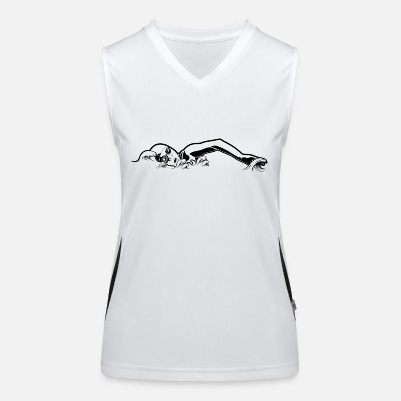 Schwimmer Skizze Funktionelles Kontrast-Tank Top für Frauen