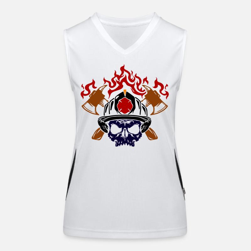 Burning Firefighter helmet Fire brigade fire protection Women's Functional Contrast Tank Top