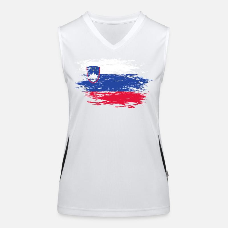 Slovenia Flag used Women's Functional Contrast Tank Top