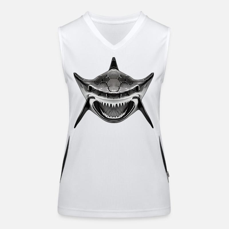 Requin avec la gueule ouverte Débardeur respirant contrasté Femme