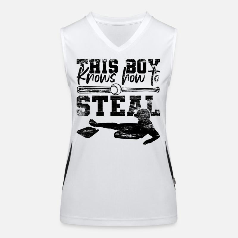 Baseball Junge Funktionelles Kontrast-Tank Top für Frauen
