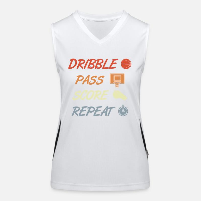 Dribble Pass Score Repeat Funktionelles Kontrast-Tank Top für Frauen