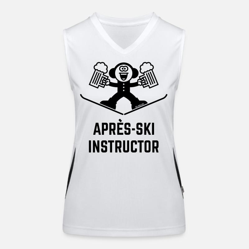 Après-Ski Instructor (Bier / Karikatur / 1C) Funktionelles Kontrast-Tank Top für Frauen