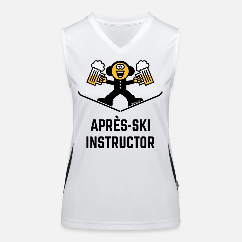 Après-Ski Instructor (Bier / Karikatur / 3C) Funktionelles Kontrast-Tank Top für Frauen