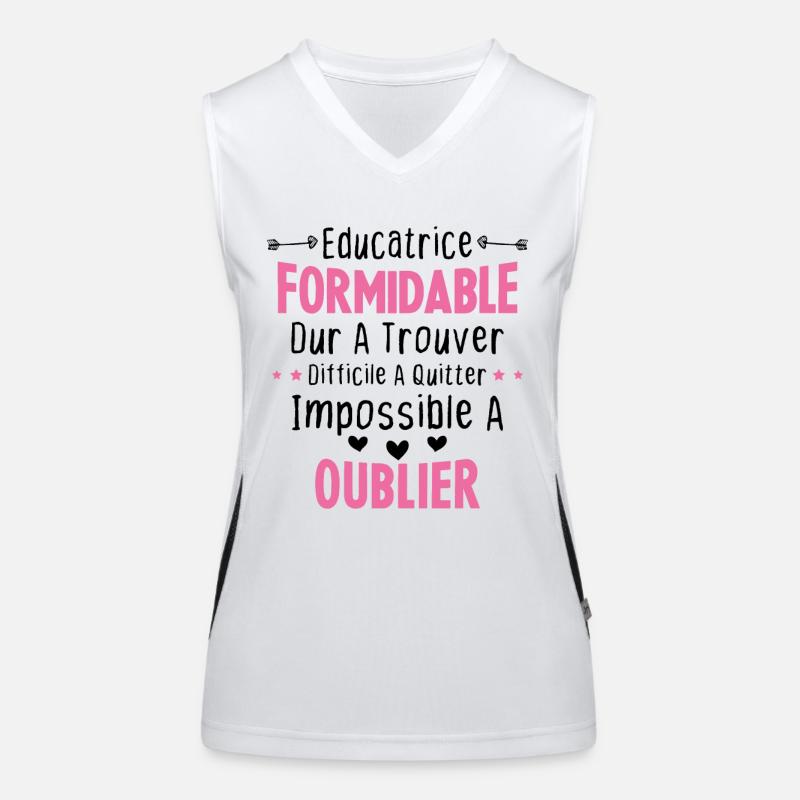 Éducatrice formidable cadeau Éducatrice d'école Débardeur respirant contrasté Femme