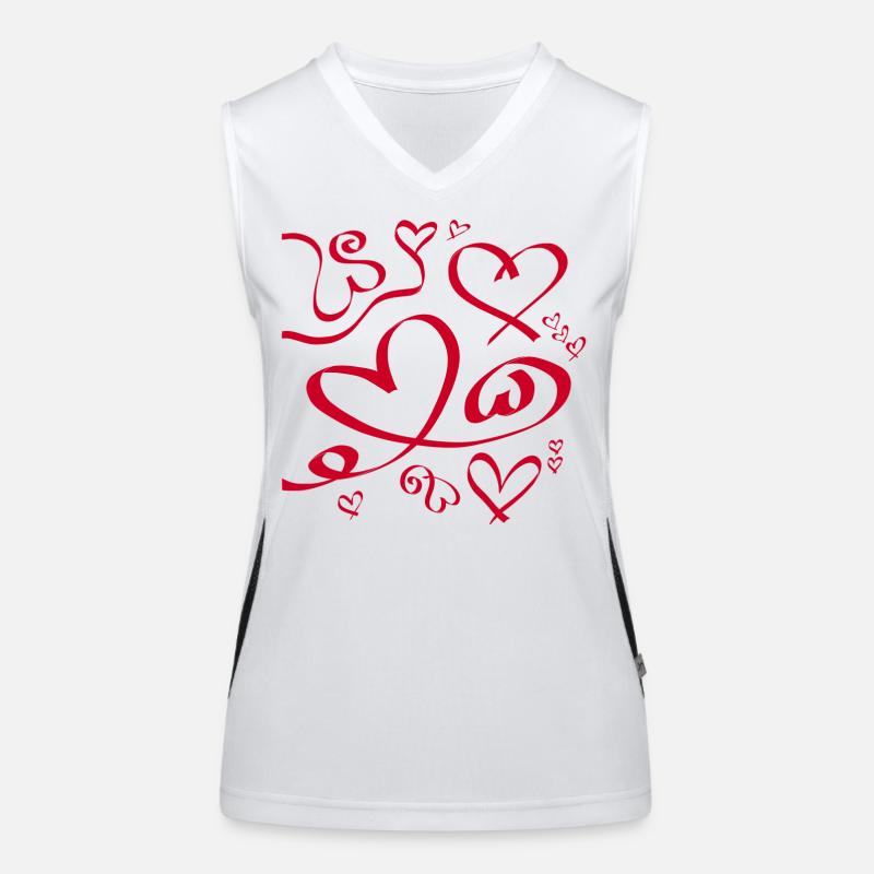 Herz Herz Herz Funktionelles Kontrast-Tank Top für Frauen
