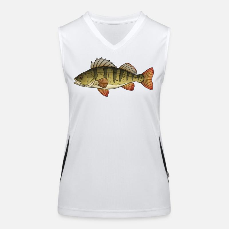 Conception de la pêche au poisson prédateur perchaud Débardeur respirant contrasté Femme