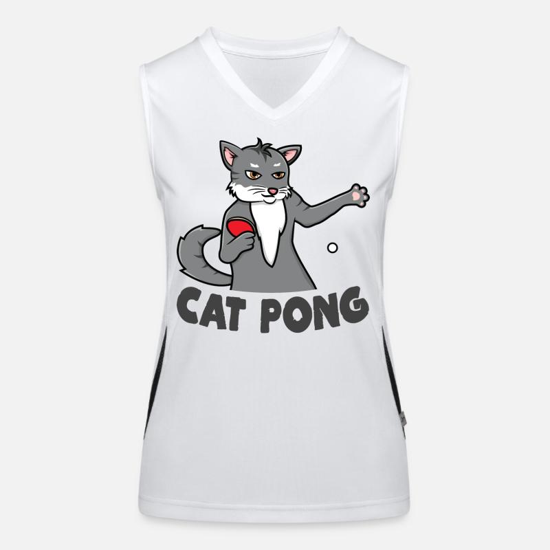 Cat Ping Pong Women's Functional Contrast Tank Top